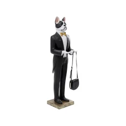 KARE Design Déco XL Chien Majordome Noir Et Blanc 165cm ^ Déco