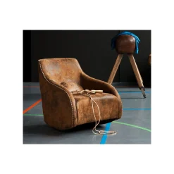 KARE Design Fauteuil à Bascule Swing Ritmo Vintage Marron ^ Fauteuil