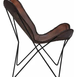 KARE Design Fauteuil Butterfly Marron Pieds Noirs ^ Fauteuil