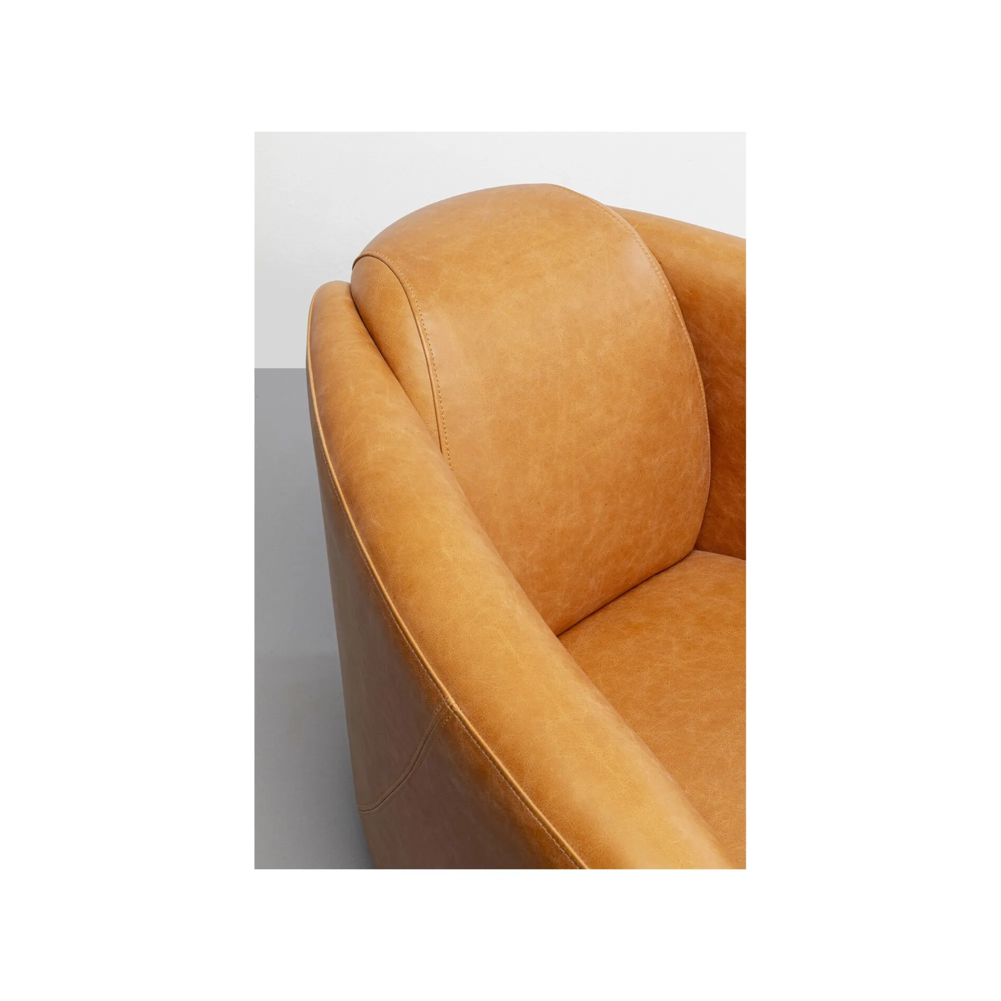 KARE Design Fauteuil Cigar Lounge Cuir Marron Clair ^ Fauteuil