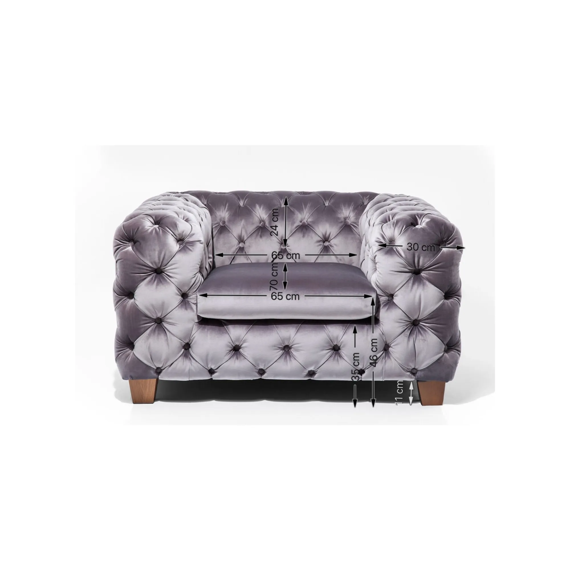 KARE Design Fauteuil Desire Velours Gris ^ Fauteuil