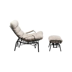 KARE Design Fauteuil Et Repose-pieds Vienna Swing Beige ^ Fauteuil