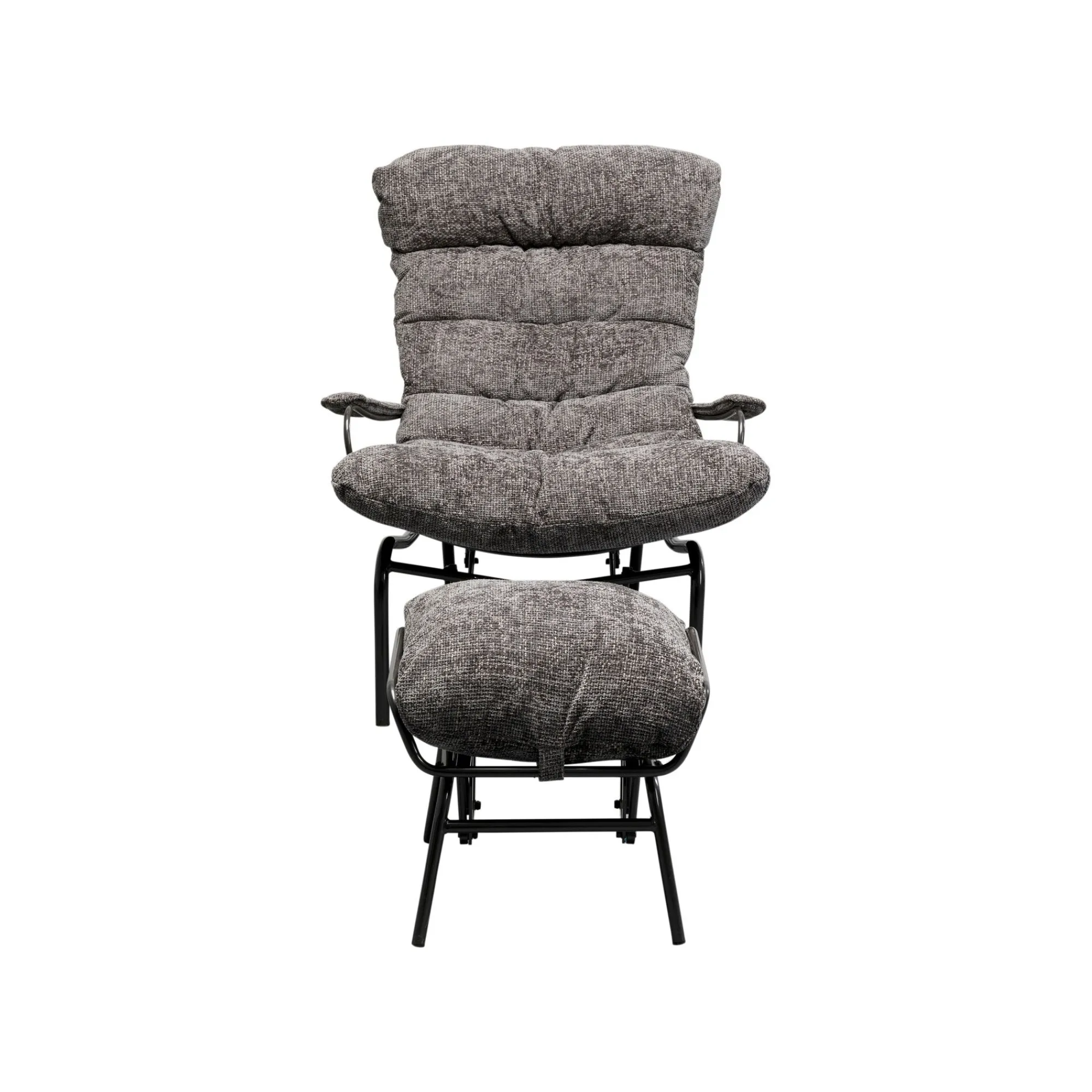 KARE Design Fauteuil Et Repose-pieds Vienna Swing Gris ^ Fauteuil