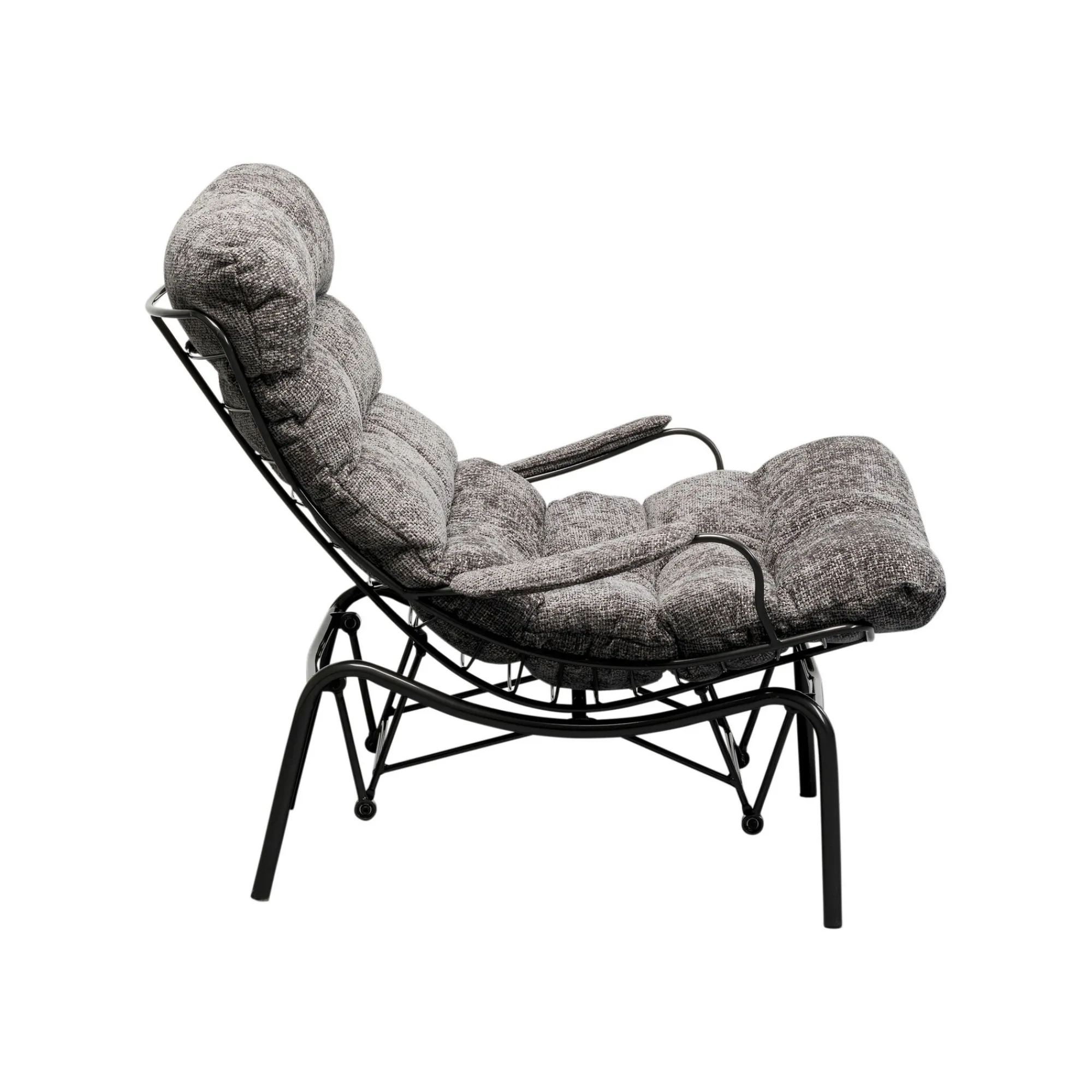 KARE Design Fauteuil Et Repose-pieds Vienna Swing Gris ^ Fauteuil