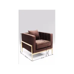 KARE Design Fauteuil Loft Marron Velours ^ Fauteuil