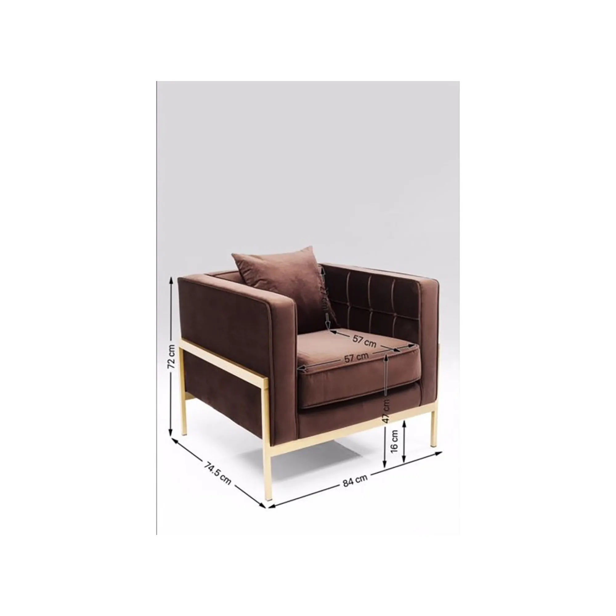 KARE Design Fauteuil Loft Marron Velours ^ Fauteuil