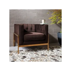 KARE Design Fauteuil Loft Marron Velours ^ Fauteuil