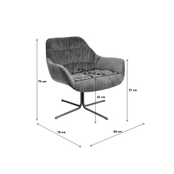 KARE Design Fauteuil Pivotant Bristol Velours Jaune ^ Fauteuil
