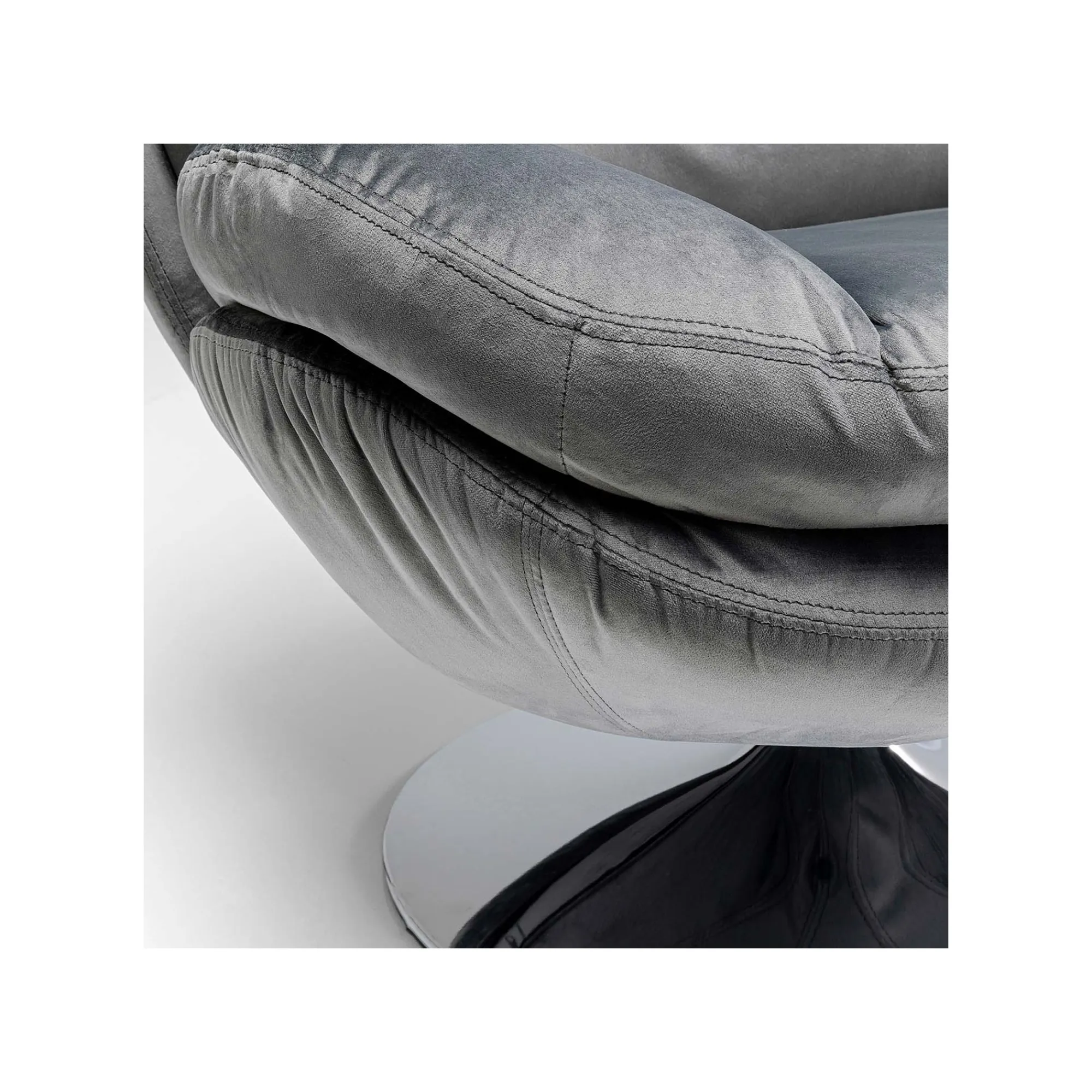 KARE Design Fauteuil Pivotant Cosy Velours Gris ^ Fauteuil