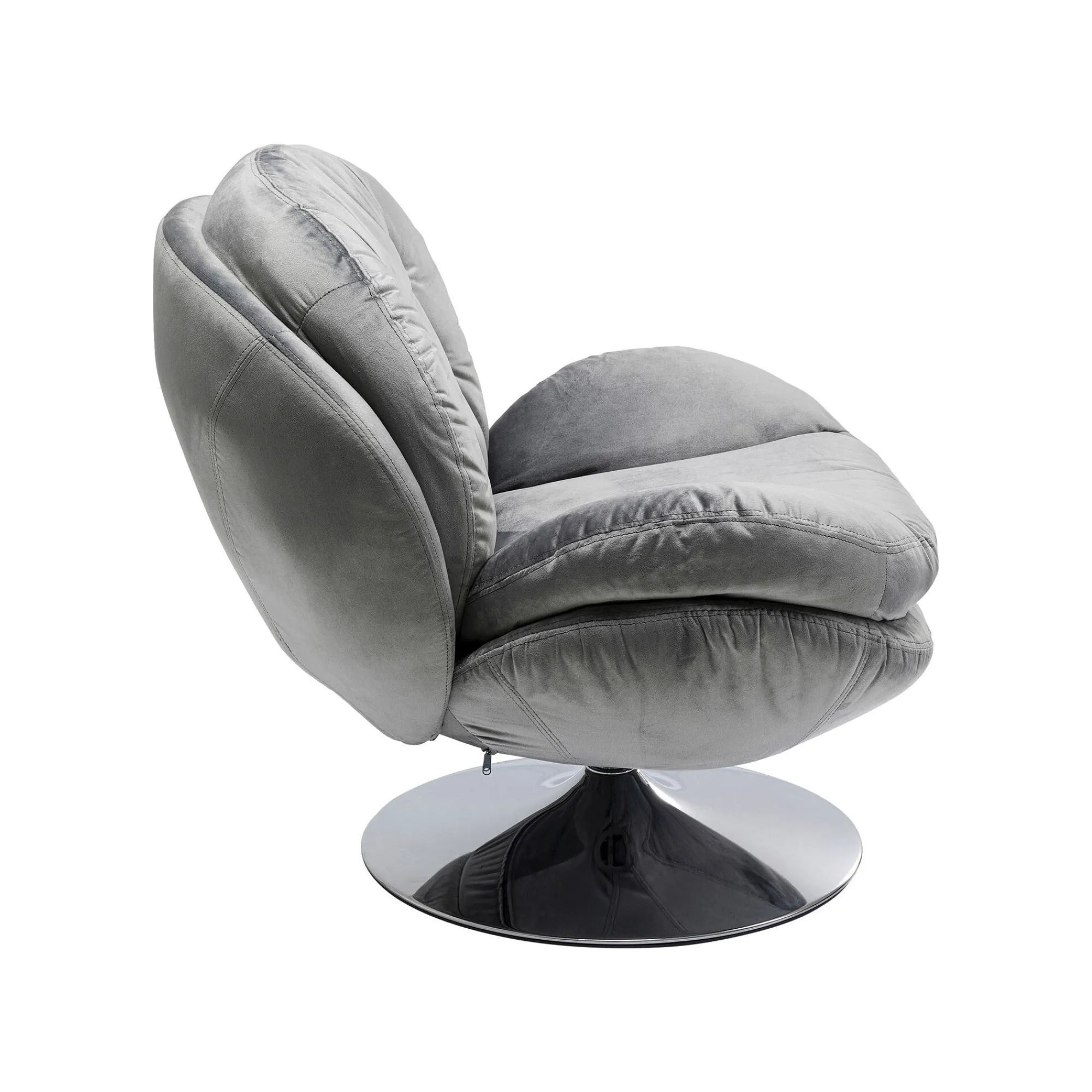 KARE Design Fauteuil Pivotant Cosy Velours Gris ^ Fauteuil