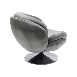 KARE Design Fauteuil Pivotant Cosy Velours Gris ^ Fauteuil