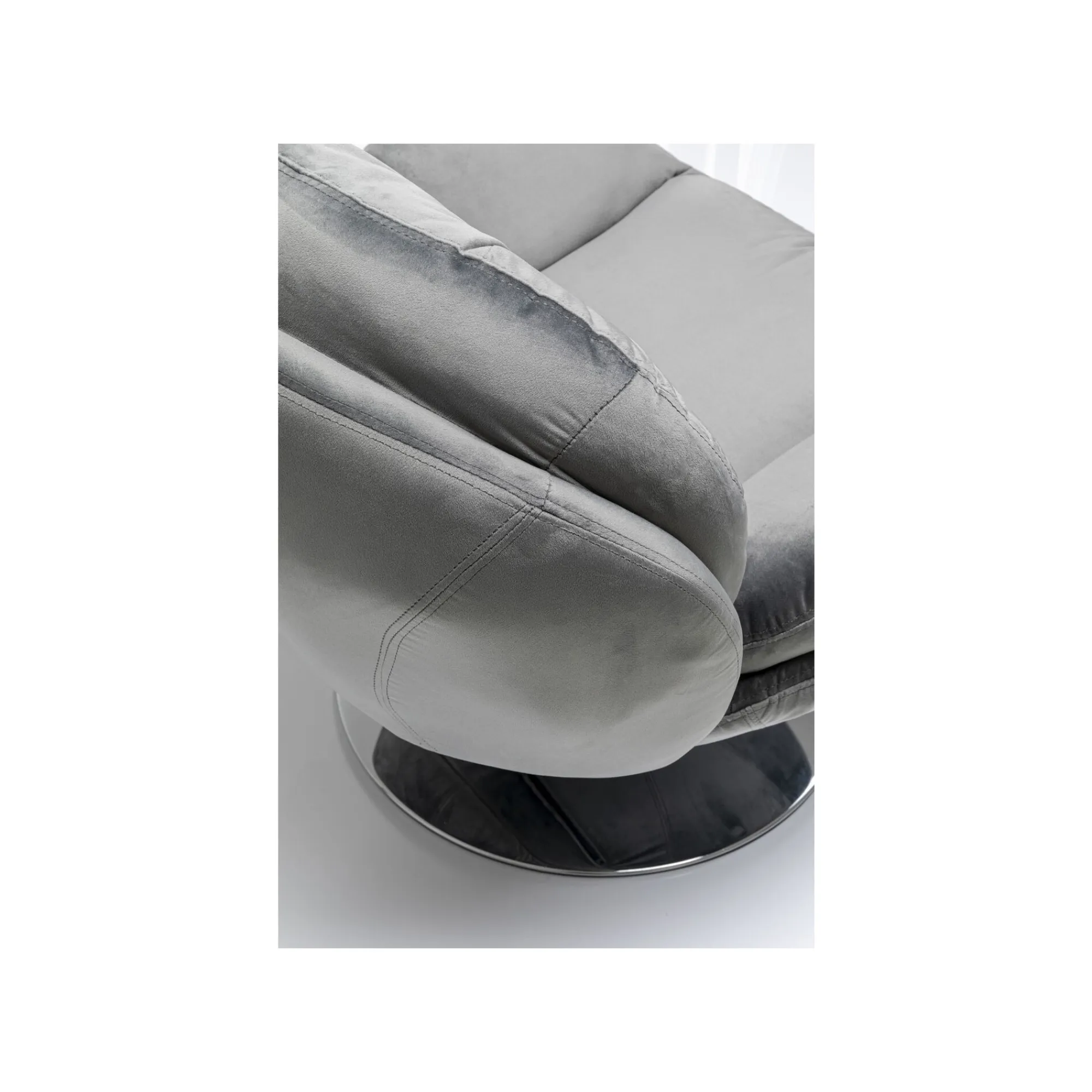 KARE Design Fauteuil Pivotant Cosy Velours Gris ^ Fauteuil