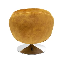 KARE Design Fauteuil Pivotant Cosy Velours Ocre ^ Fauteuil