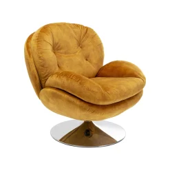 KARE Design Fauteuil Pivotant Cosy Velours Ocre ^ Fauteuil