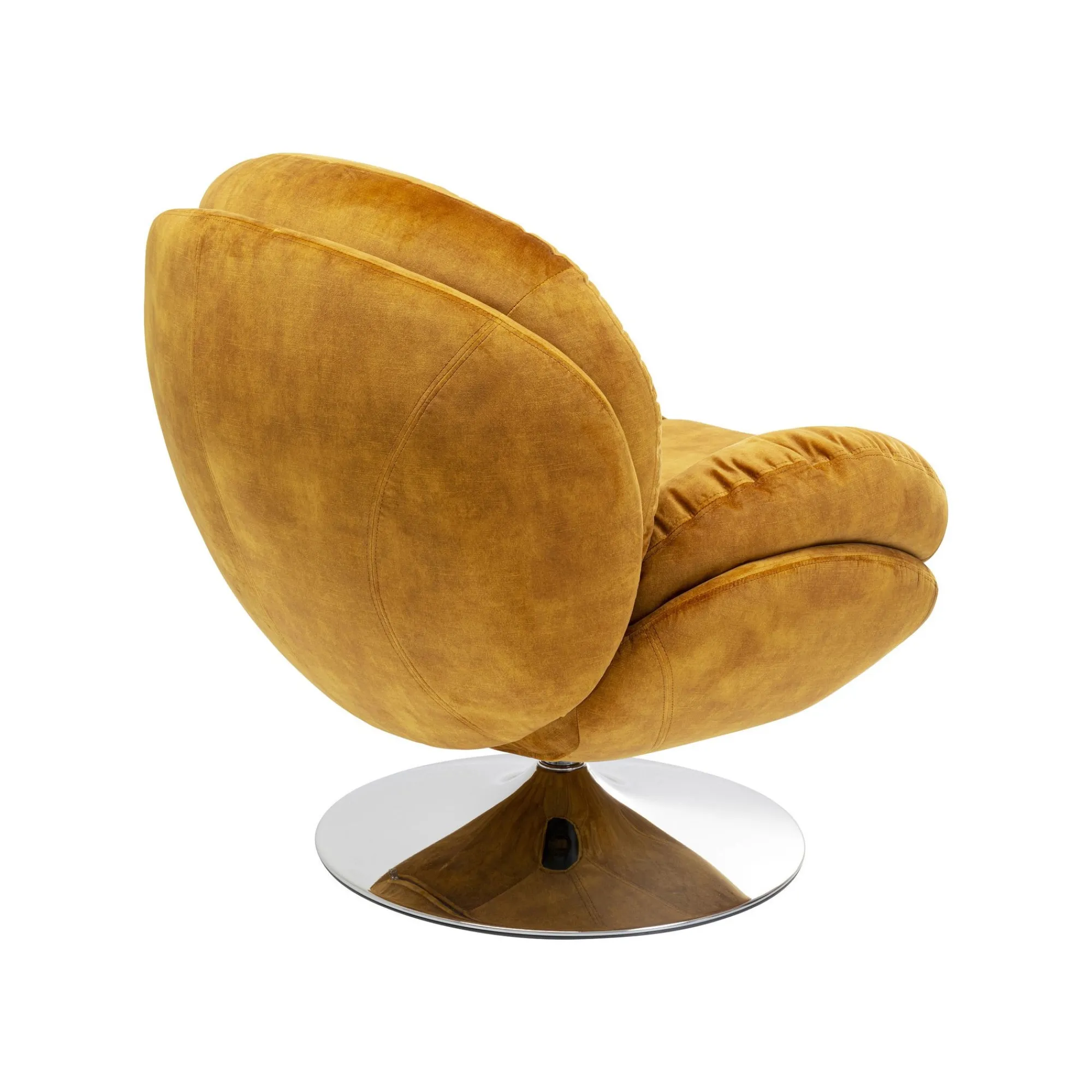 KARE Design Fauteuil Pivotant Cosy Velours Ocre ^ Fauteuil