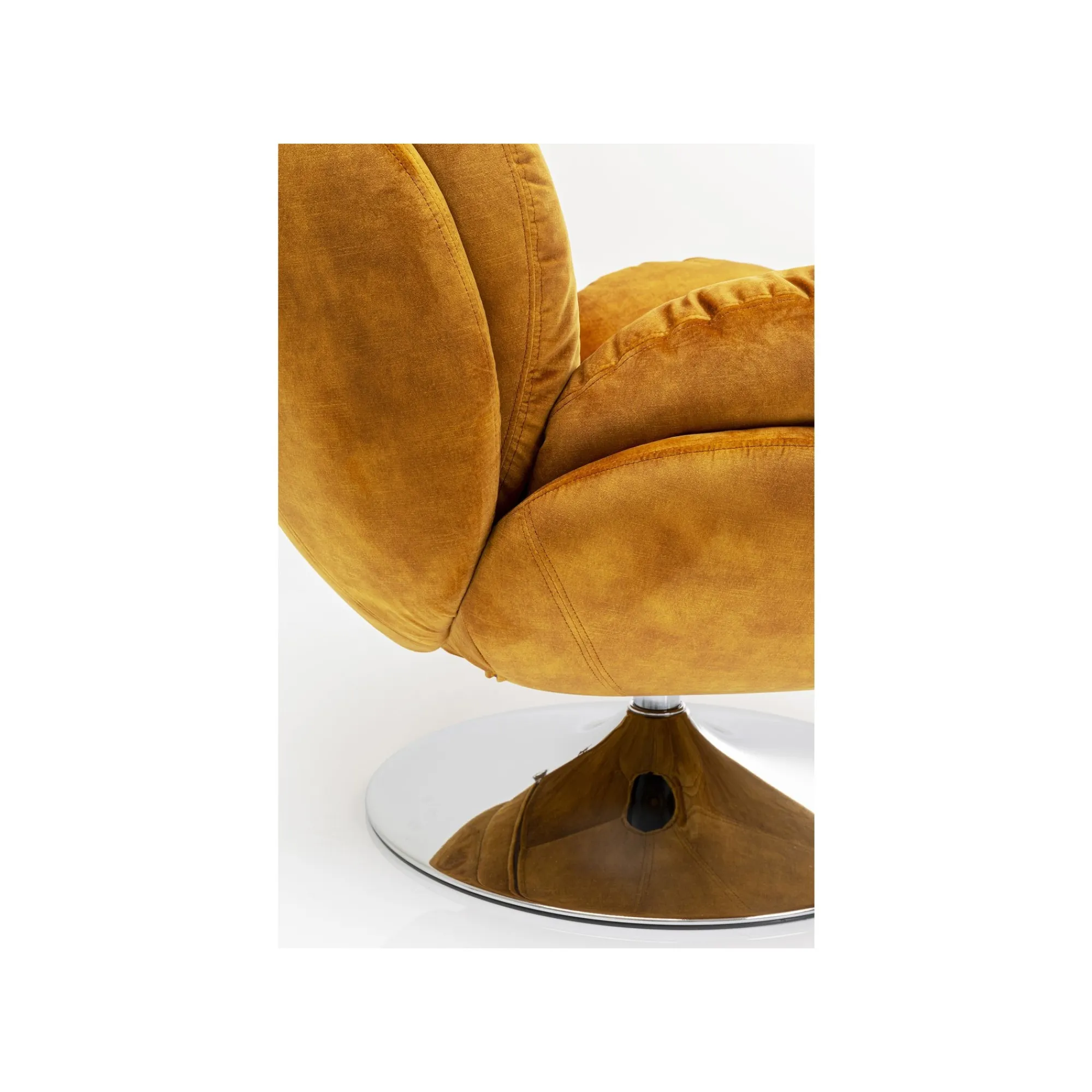 KARE Design Fauteuil Pivotant Cosy Velours Ocre ^ Fauteuil