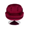 KARE Design Fauteuil Pivotant Cosy Velours Rouge ^ Fauteuil