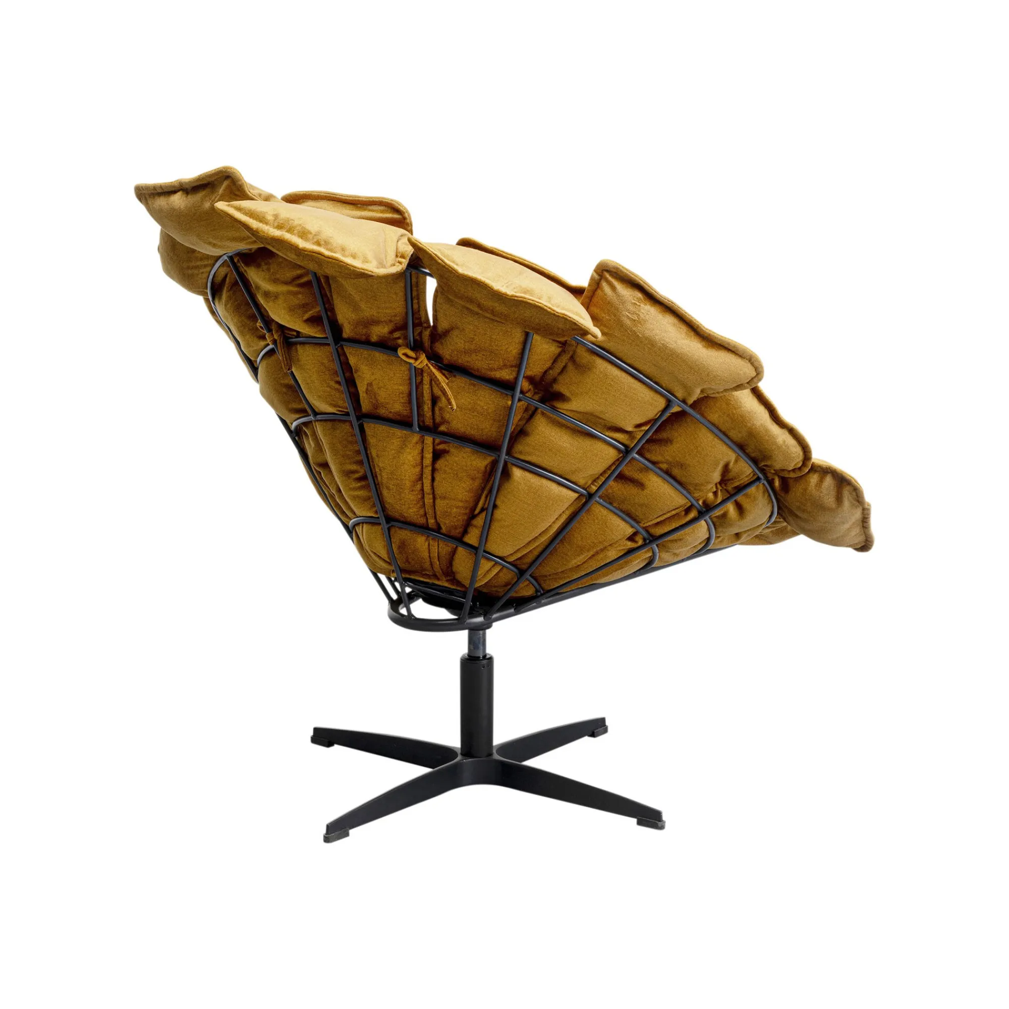 KARE Design Fauteuil Pivotant Et Repose-pieds Blossom Ocre ^ Fauteuil