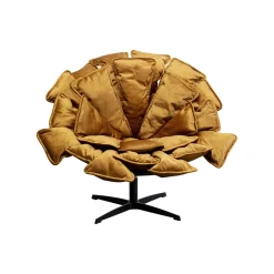KARE Design Fauteuil Pivotant Et Repose-pieds Blossom Ocre ^ Fauteuil