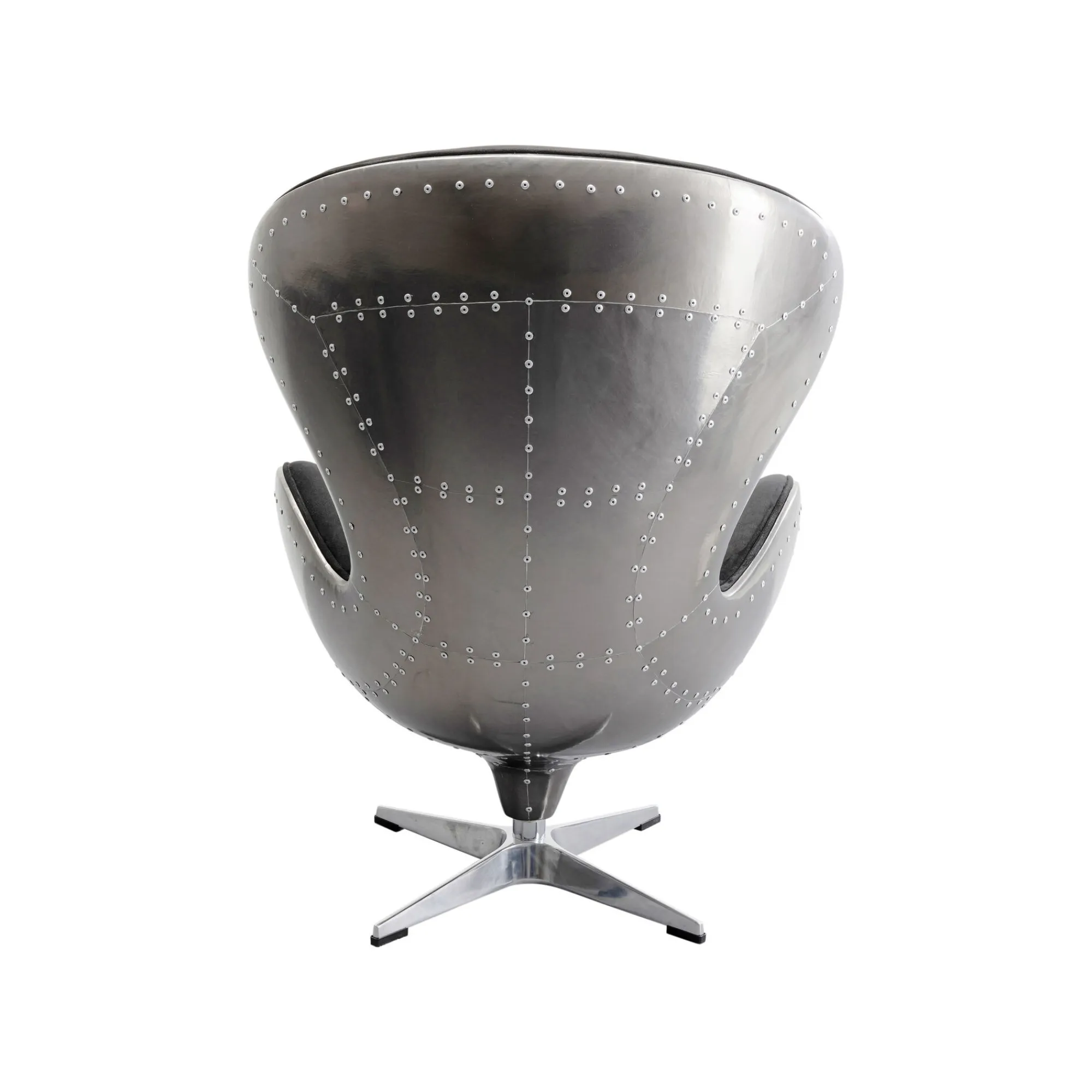 KARE Design Fauteuil Pivotant Lounge Noir Et Gris Rivets ^ Fauteuil