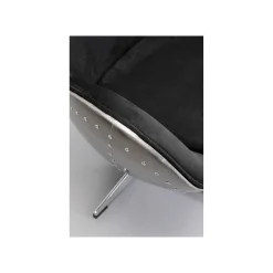 KARE Design Fauteuil Pivotant Lounge Noir Et Gris Rivets ^ Fauteuil