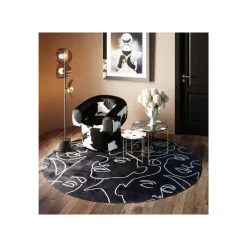 KARE Design Fauteuil Pivotant Maye Noir Et Blanc ^ Fauteuil