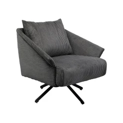 KARE Design Fauteuil Pivotant Milo Velours Gris ^ Fauteuil