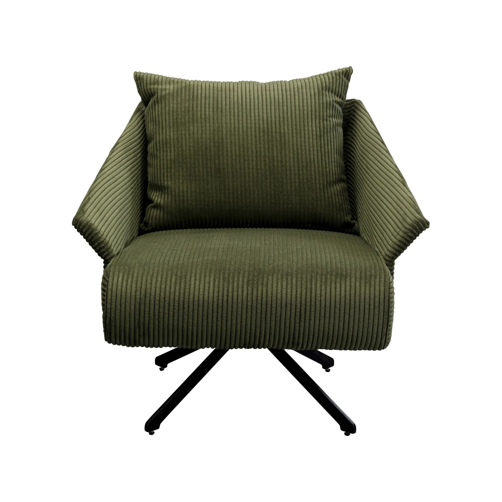 KARE Design Fauteuil Pivotant Milo Velours Vert ^ Fauteuil