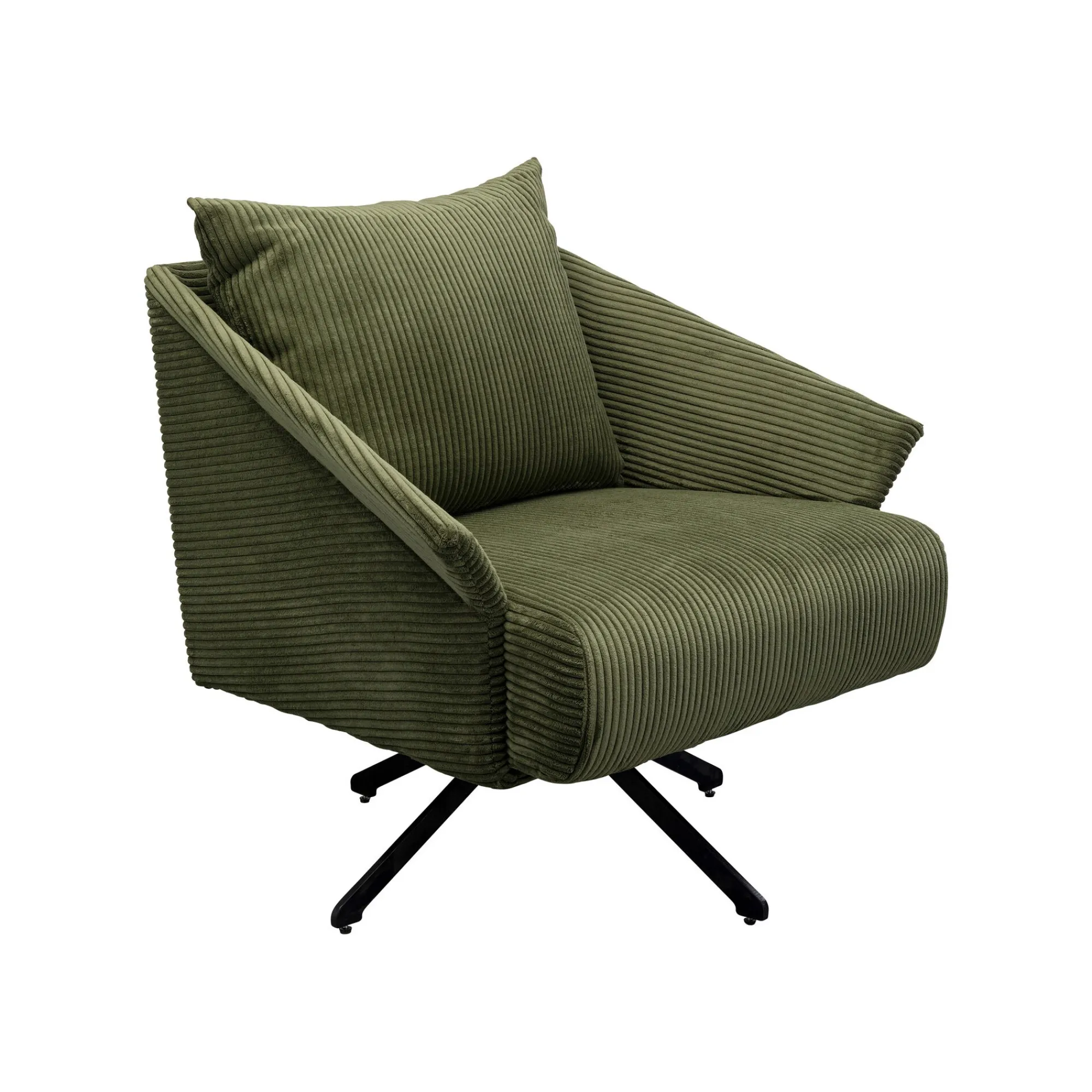 KARE Design Fauteuil Pivotant Milo Velours Vert ^ Fauteuil