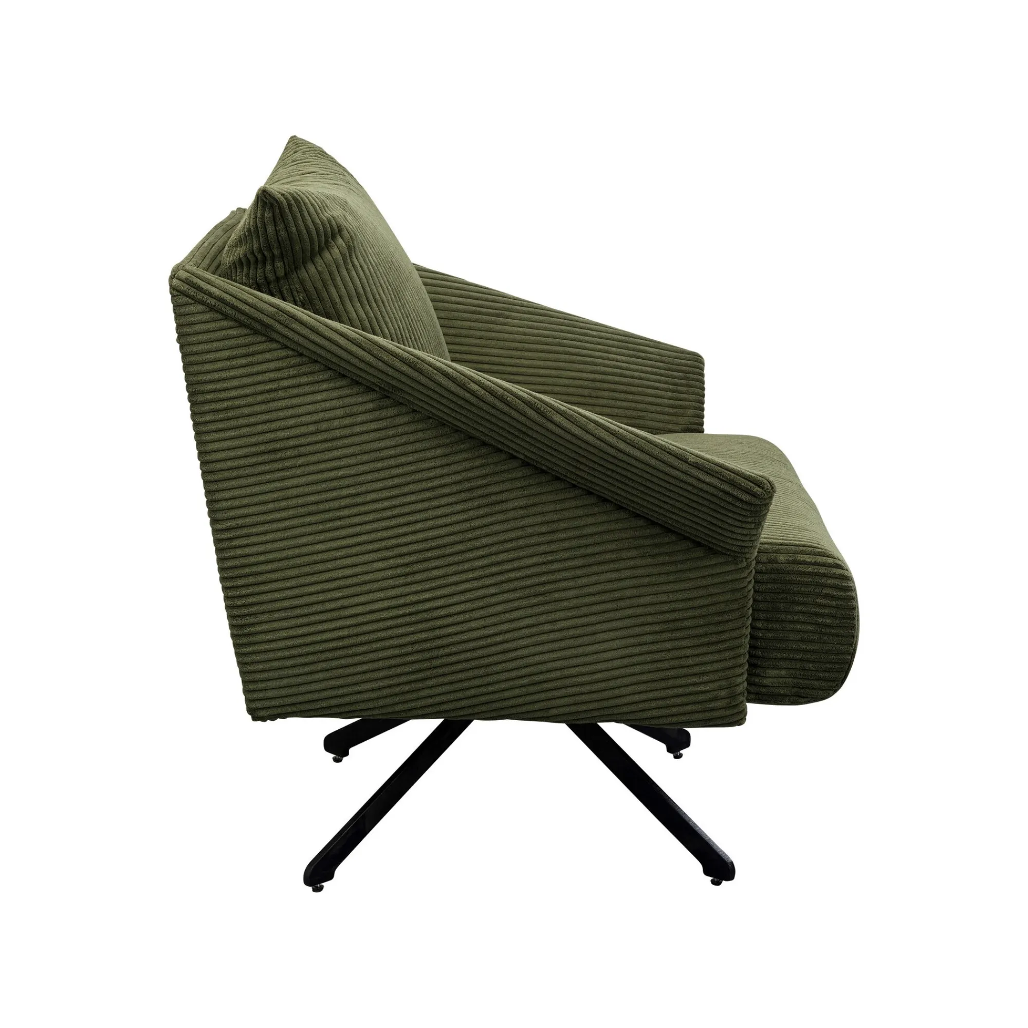 KARE Design Fauteuil Pivotant Milo Velours Vert ^ Fauteuil