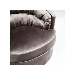 KARE Design Fauteuil Pivotant Music Hall Velours Gris ^ Fauteuil
