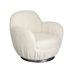 KARE Design Fauteuil Pivotant Nube Boucle Crème ^ Fauteuil