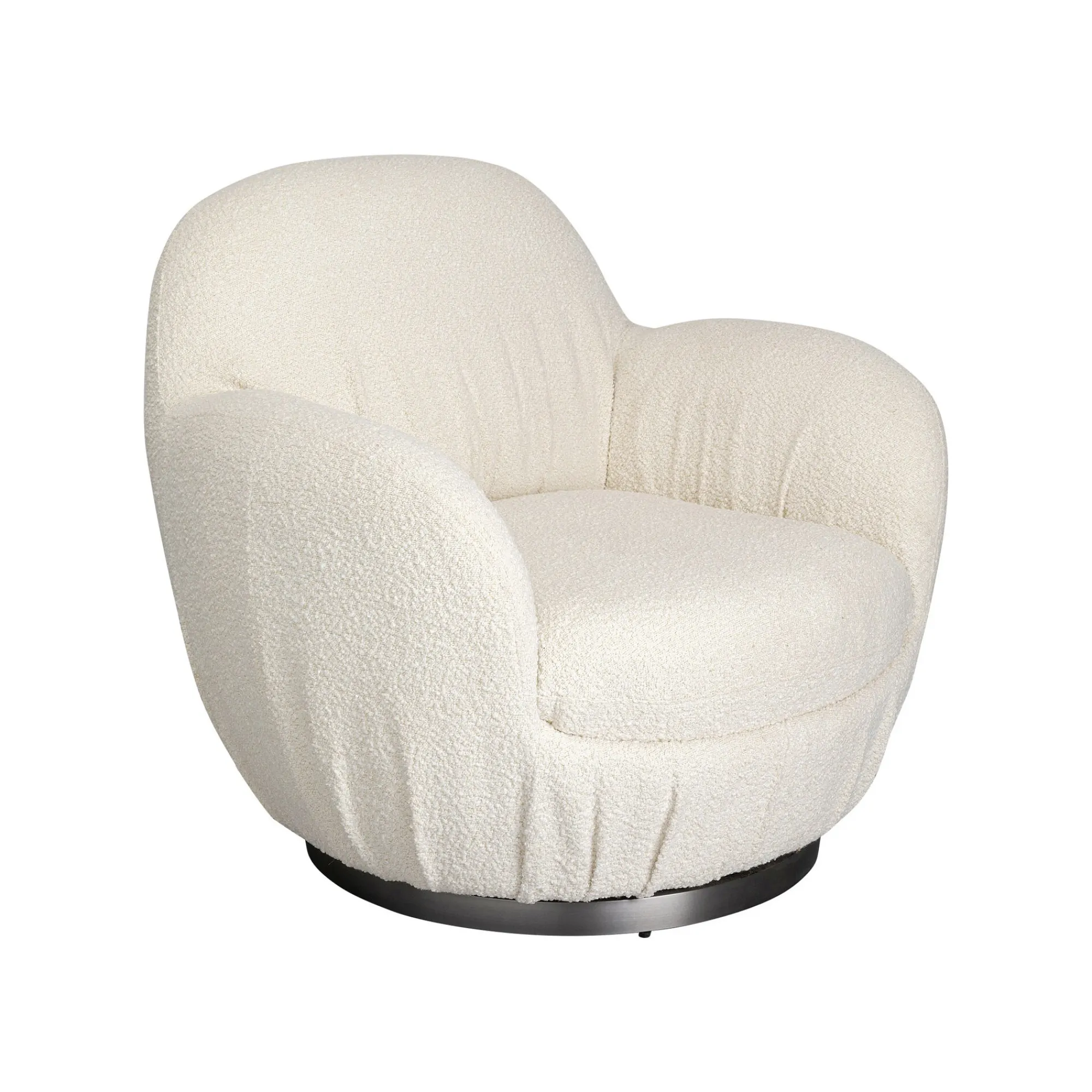 KARE Design Fauteuil Pivotant Nube Boucle Crème ^ Fauteuil