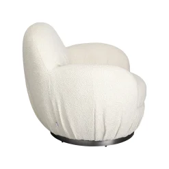 KARE Design Fauteuil Pivotant Nube Boucle Crème ^ Fauteuil