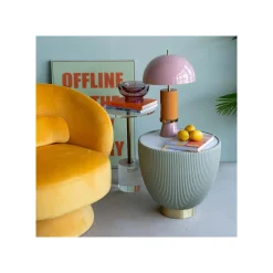 KARE Design Fauteuil Pivotant Orion Velours Jaune ^ Fauteuil