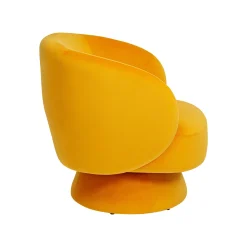 KARE Design Fauteuil Pivotant Orion Velours Jaune ^ Fauteuil