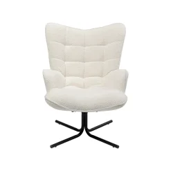 KARE Design Fauteuil Pivotant Oscar Boucle Crème ^ Fauteuil