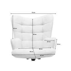 KARE Design Fauteuil Pivotant Oscar Crème ^ Fauteuil|Chaise De Bureau