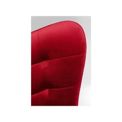 KARE Design Fauteuil Pivotant Oscar Velours Rouge ^ Fauteuil|Chaise De Bureau