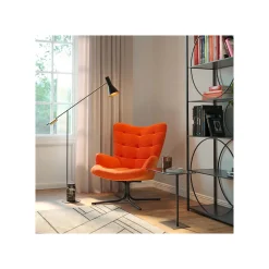 KARE Design Fauteuil Pivotant Oscar Velours Orange ^ Fauteuil|Chaise De Bureau