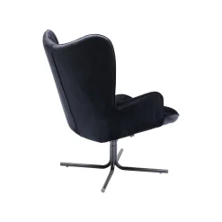 KARE Design Fauteuil Pivotant Oscar Velours Noir ^ Fauteuil|Chaise De Bureau