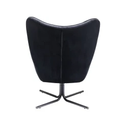 KARE Design Fauteuil Pivotant Oscar Velours Noir ^ Fauteuil|Chaise De Bureau