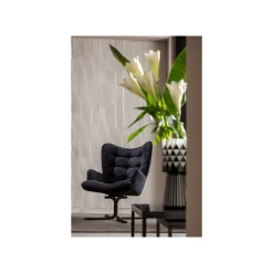 KARE Design Fauteuil Pivotant Oscar Velours Noir ^ Fauteuil|Chaise De Bureau