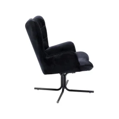 KARE Design Fauteuil Pivotant Oscar Velours Noir ^ Fauteuil|Chaise De Bureau