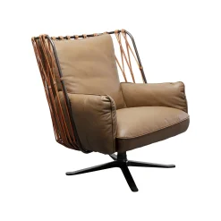 KARE Design Fauteuil Pivotant Paradiso Marron ^ Fauteuil