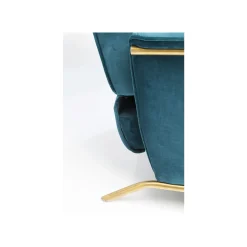 KARE Design Fauteuil Relax Lazy Velours Bleu Pétrole ^ Fauteuil