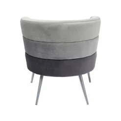 KARE Design Fauteuil Sandwich Velours Gris ^ Fauteuil