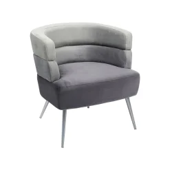 KARE Design Fauteuil Sandwich Velours Gris ^ Fauteuil
