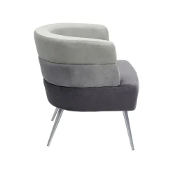 KARE Design Fauteuil Sandwich Velours Gris ^ Fauteuil