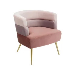 KARE Design Fauteuil Sandwich Velours Rose ^ Fauteuil